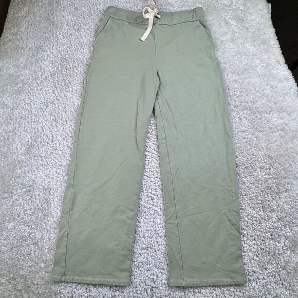 MONROW Crop Wide Leg Lounge Sweatpants Sage Green - Picture 2 of 10